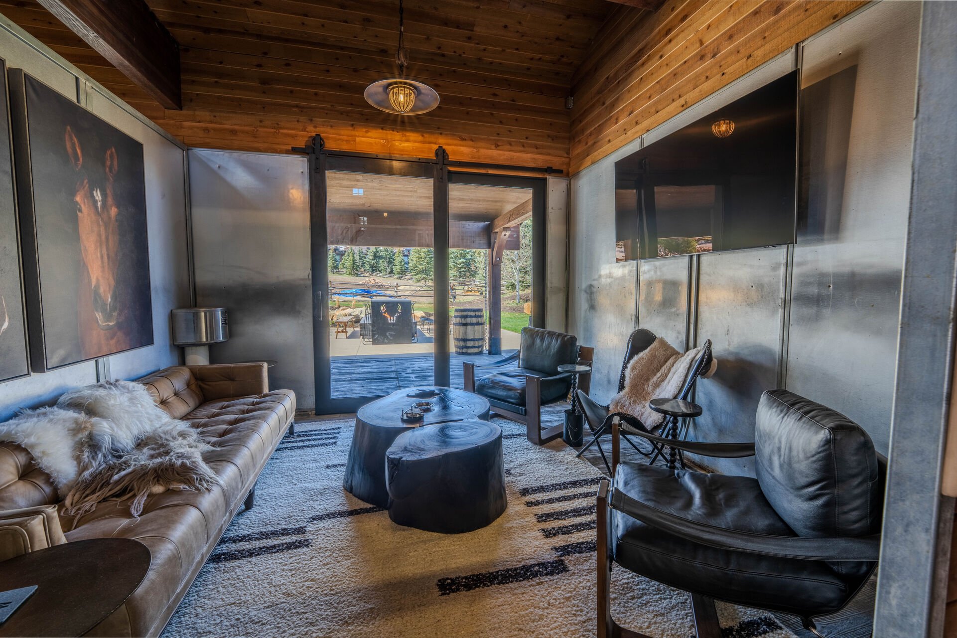 Stalls are separate sitting areas with patio access