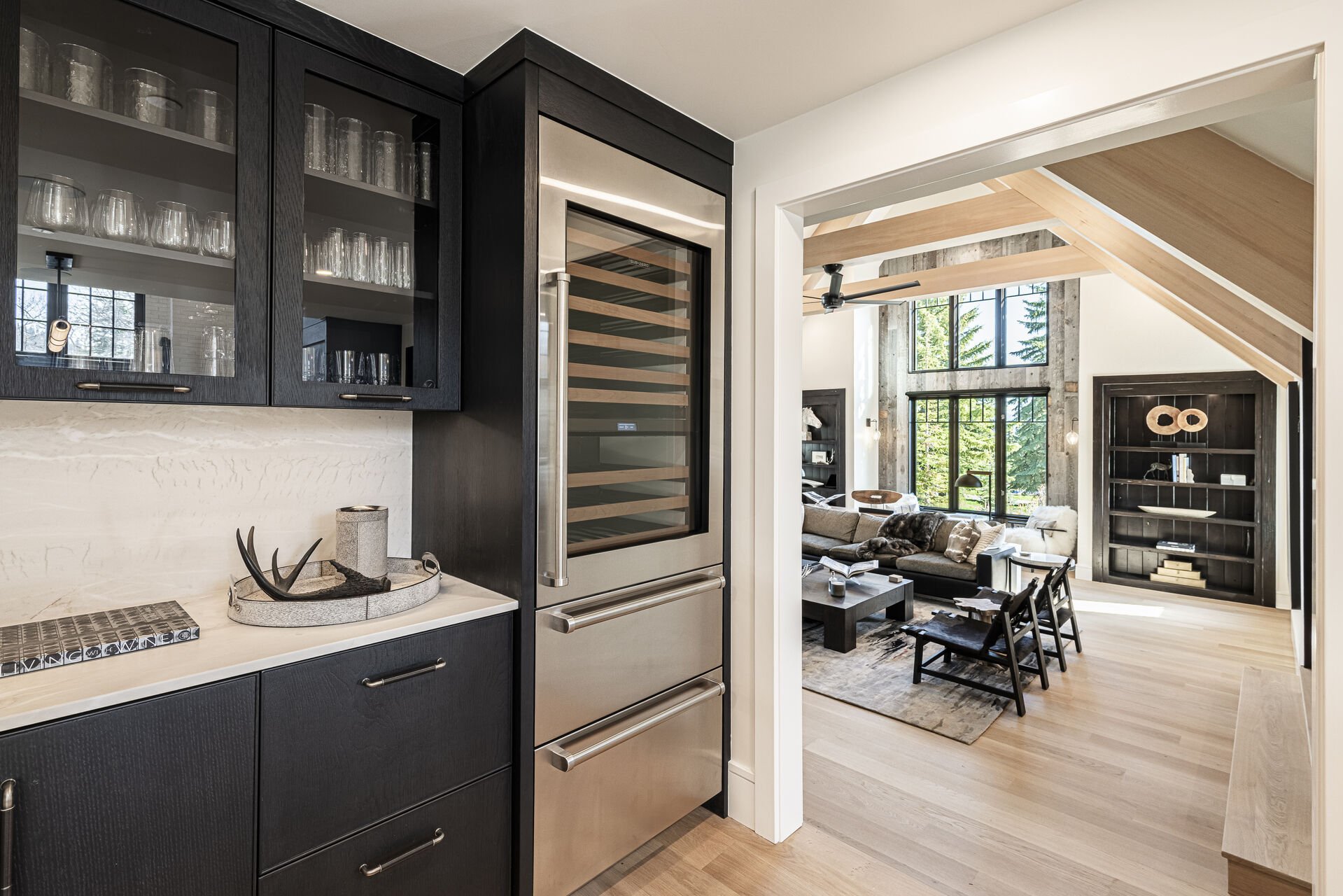 Sun Peak Manor House - Wine fridge, beverage refrigerator drawers and an ice maker