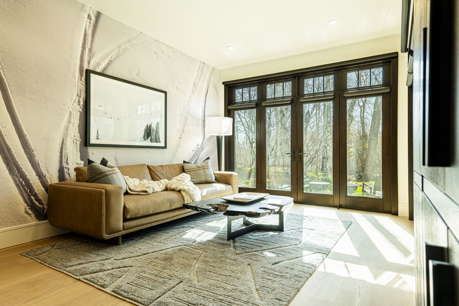 Sun Peak Manor House - Guest Bedroom 7 sitting area and patio access