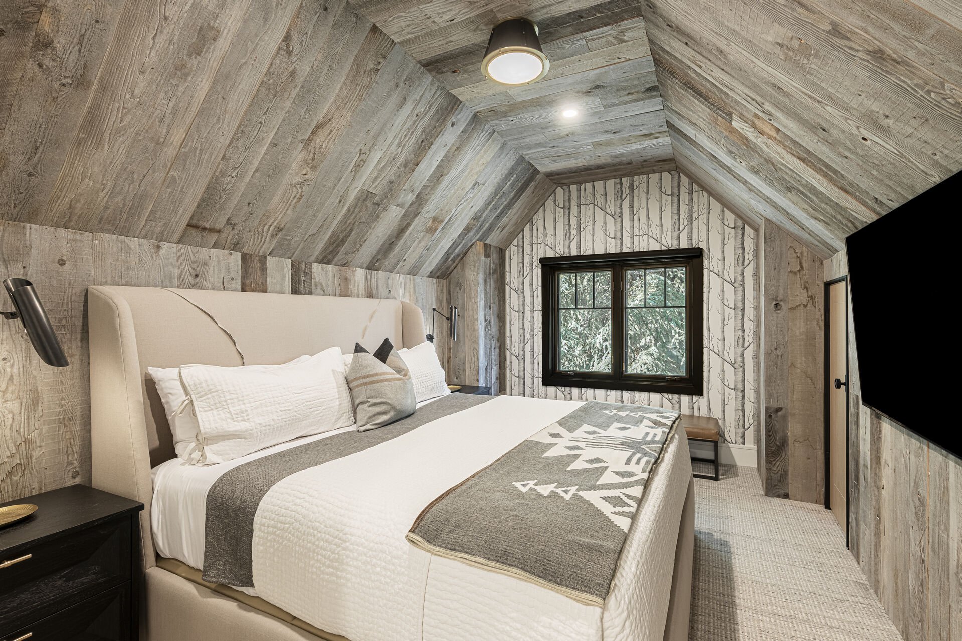 Sun Peak Manor House - Upper  Level Guest Bedroom 4 with a king bed, smart TV and en suite