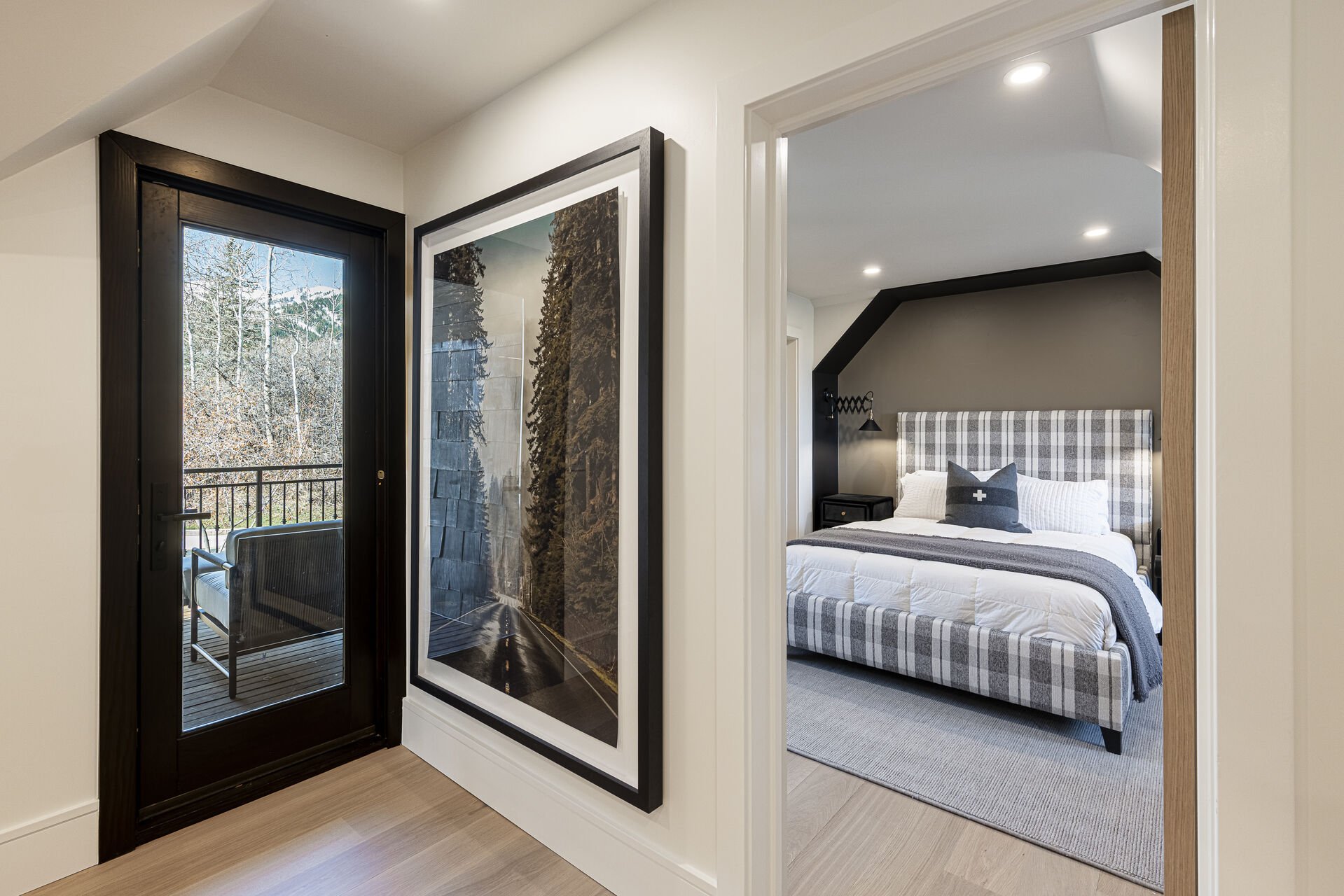 Sun Peak Manor House - Upper  Level Guest Bedroom 5 with a king bed, en suite and balcony