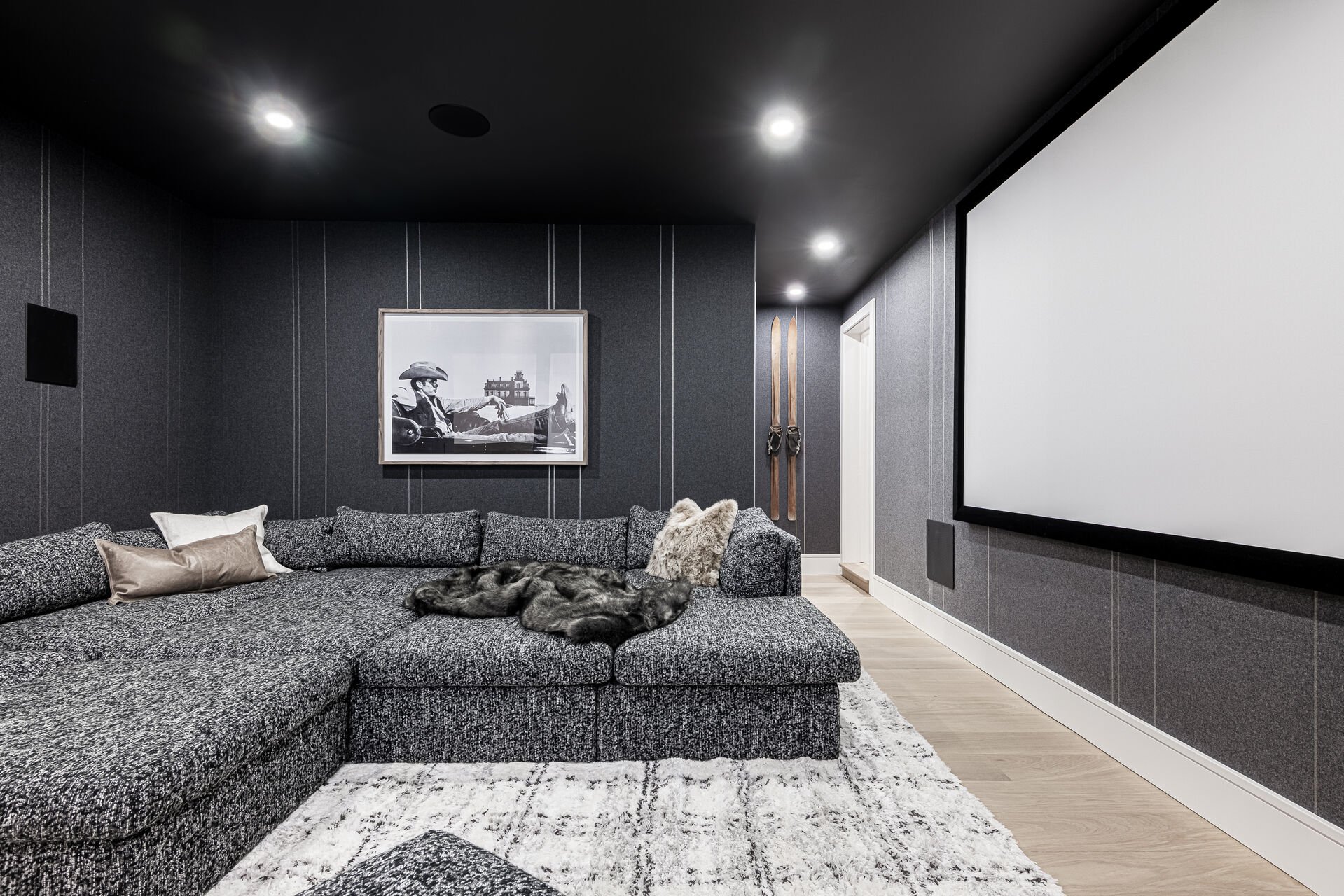 Sun Peak Manor House - Media room and hallway to shared bath and bunk room